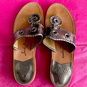 Jack Rogers pewter sandals size 8.5